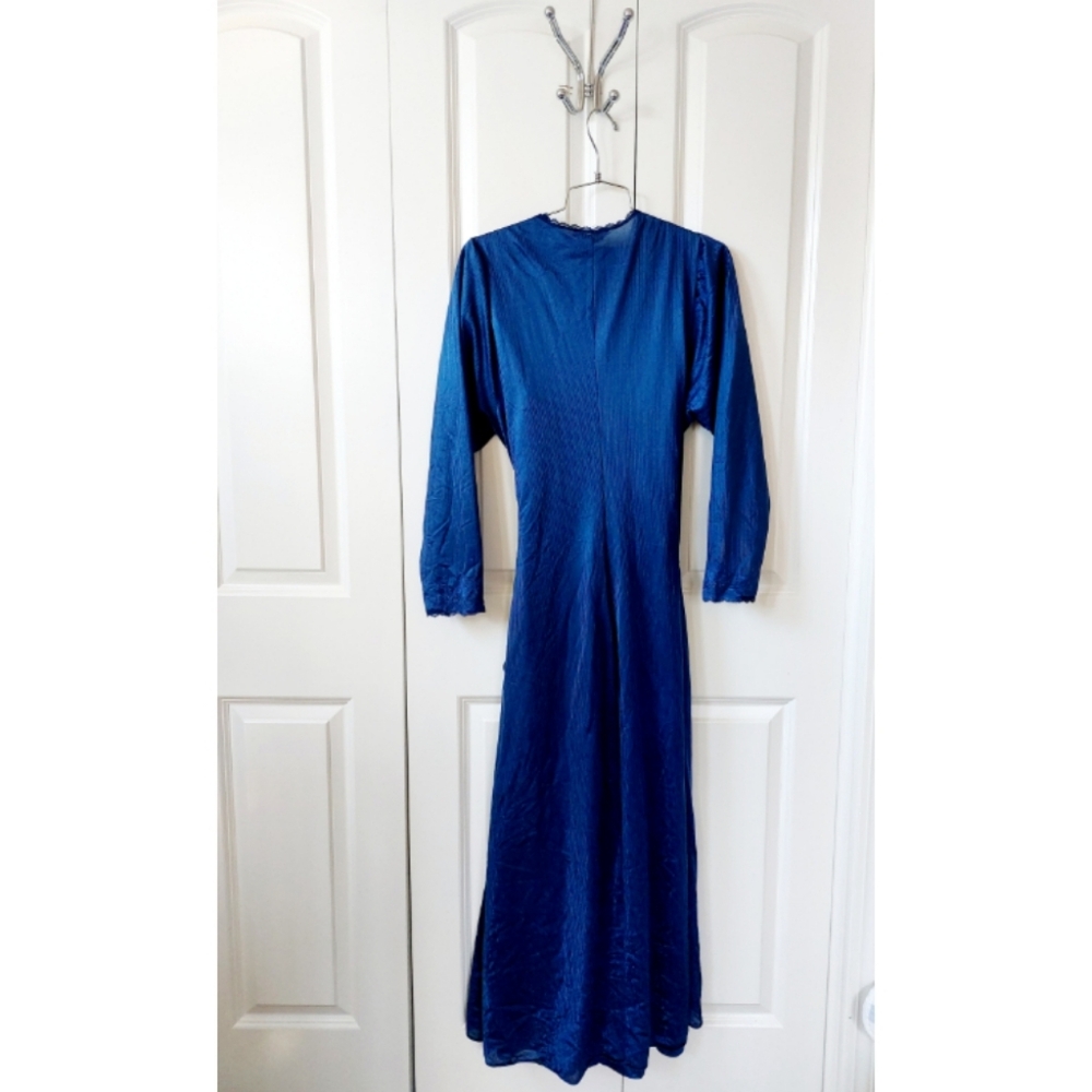 2pc Vintage Blue Nightgown & Robe size Large Henson‎ Kickernick Boudoir - Picture 2 of 10